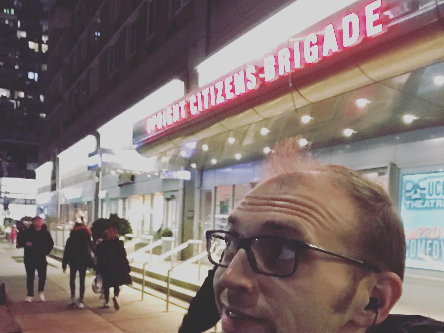 Outside Upright Citizen's Brigade Theater in Hell's Kitchen in NYC